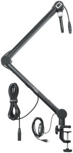 Gator Frameworks GFW-MICBCBM4000 Deluxe Desk-mounted Broadcast Microphone Boom Arm with LED Light.