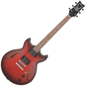Ibanez Artcore AM53-SRF Semi-Hollow-Body Electric Guitar, Sunburst Red Flat