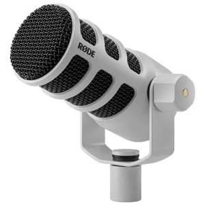 RODE PodMic Dynamic Podcasting Microphone (white).