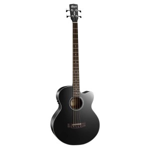 Cort AB850F-BK Acoustic Electric Bass Guitar w/Bag, Black