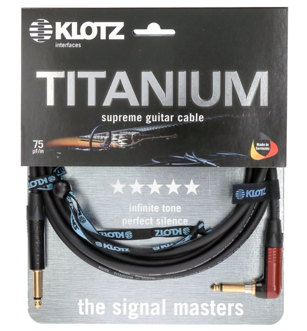 Klotz TIR0300PSP Titanium Guitar Cable With Angled Silent Plug 3 Meter