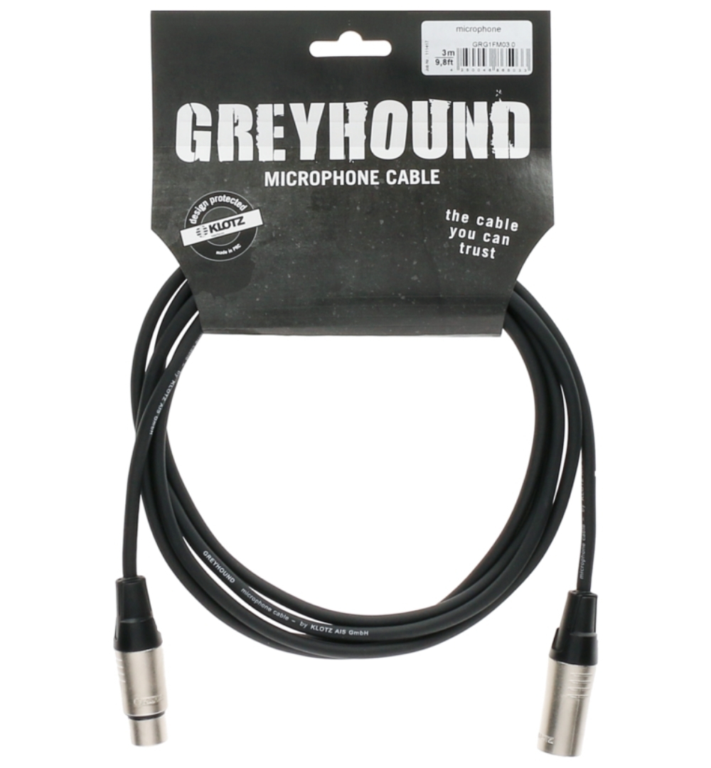 Klotz GRG1FM03.0 Greyhound Microphone Cable XLR to XLR 3 Meter