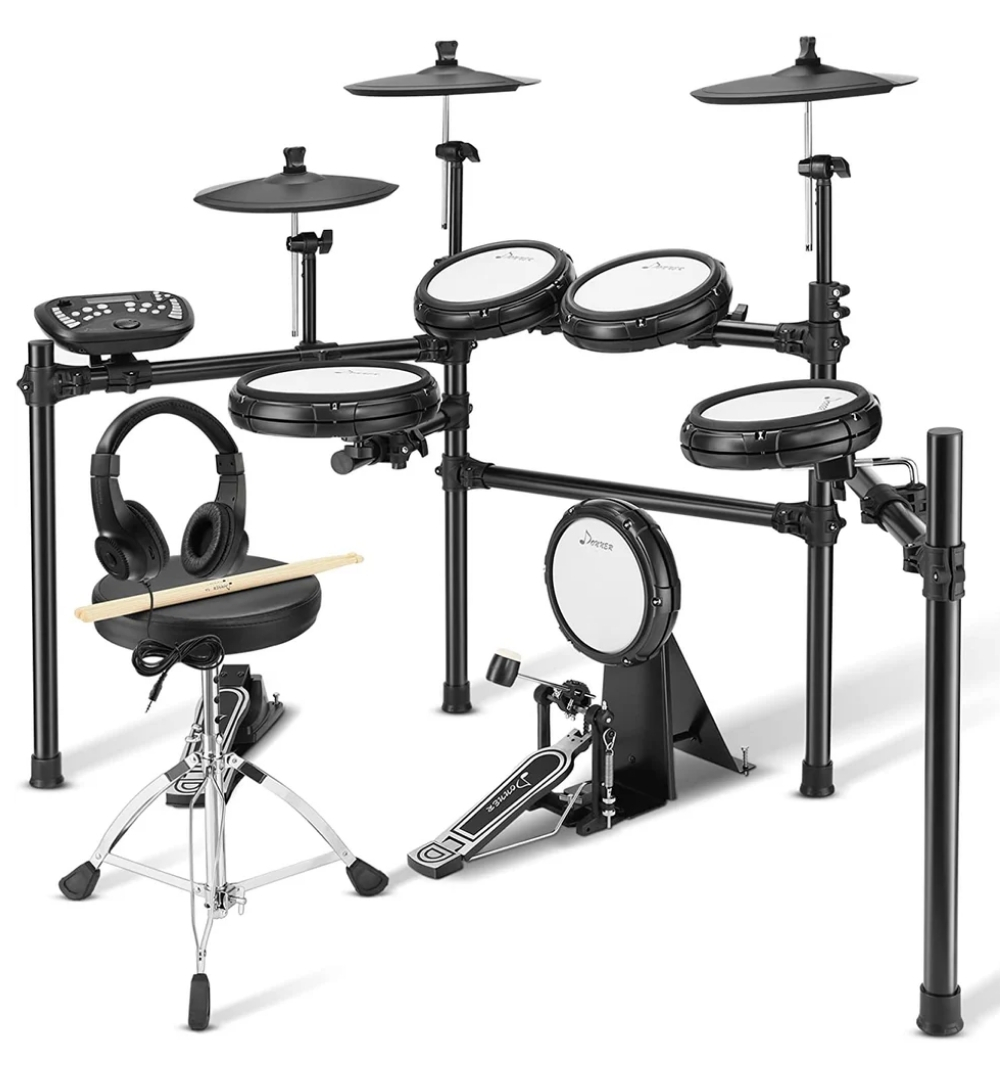 Donner DED-400 Professional Electronic Drum Set Kit with Drum Throne/Headphones