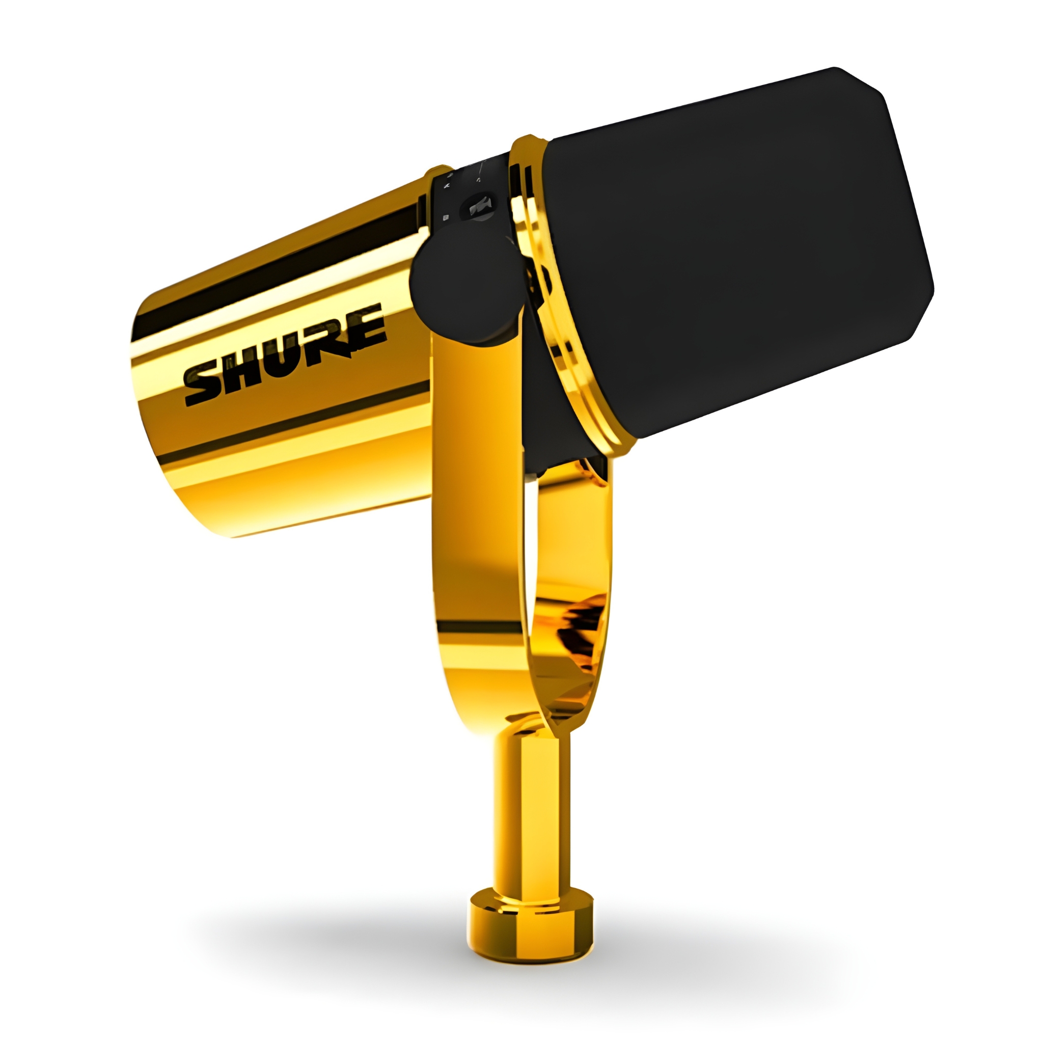 Shure MV7-GOLD USB/XLR Dynamic Microphone with Onboard DSP.