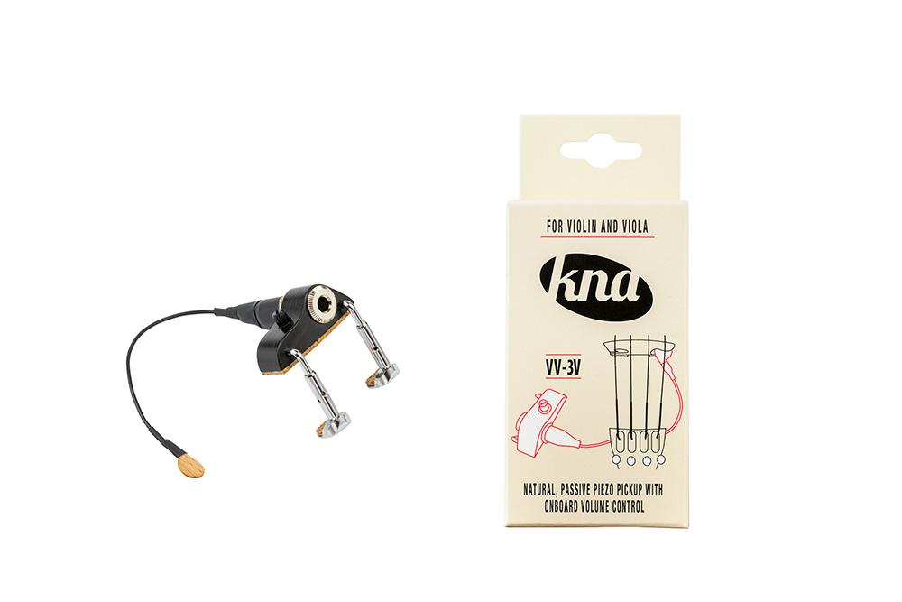KNA VV-3V Portable Piezo Violin/Viola Pickup With Volume Control - Ebony