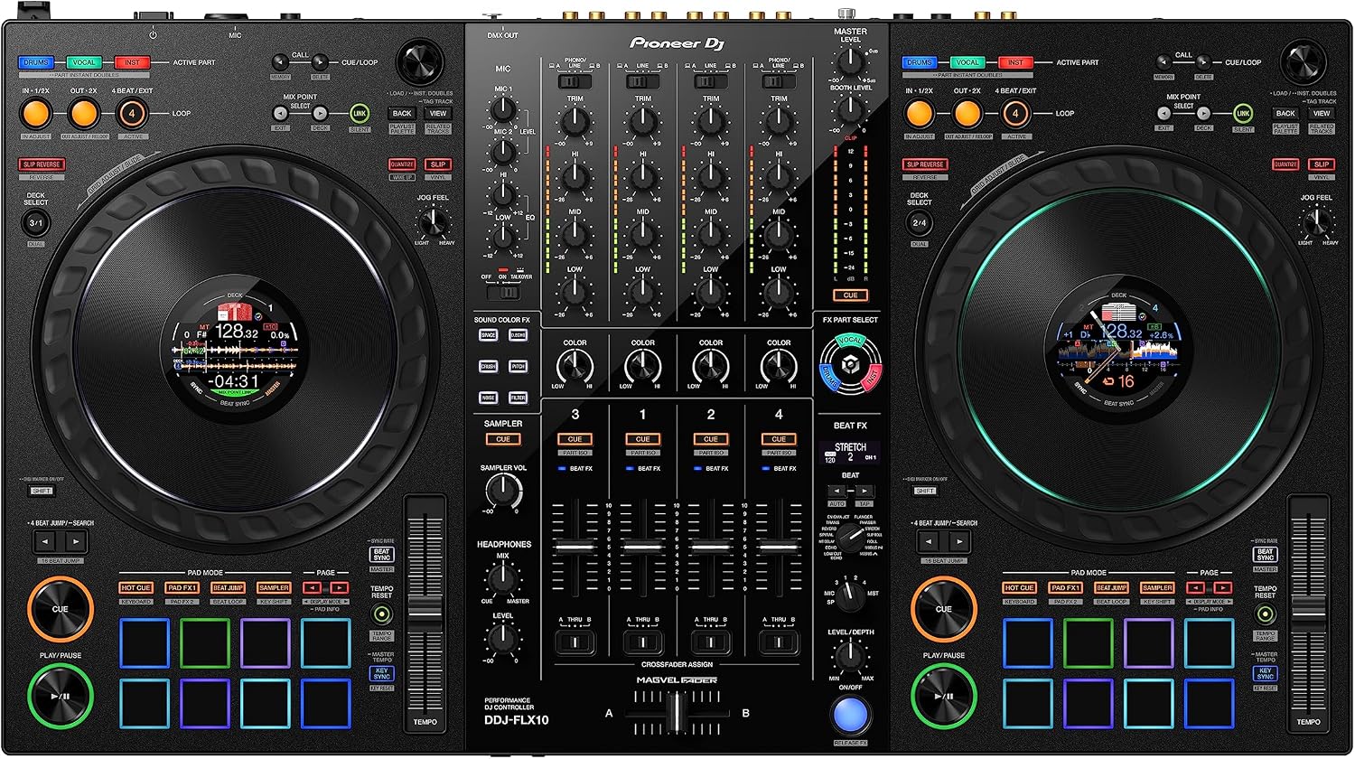 Pioneer DJ DDJ-FLX10 4-Channel Professional DJ Controller